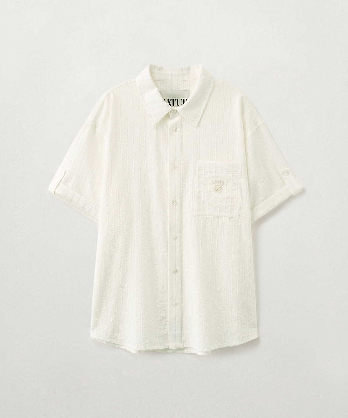Satur Roll Up Half Shirt - Cream
