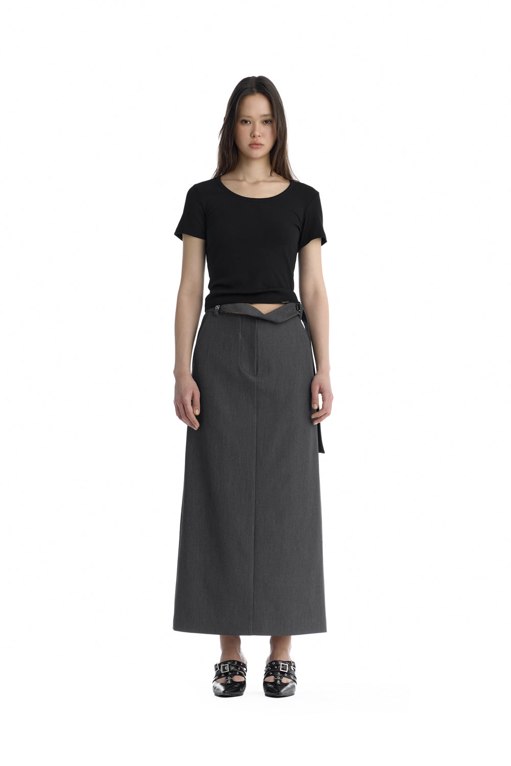 Treemingbird Essential U-Neck Ribbed T-Shirt Black