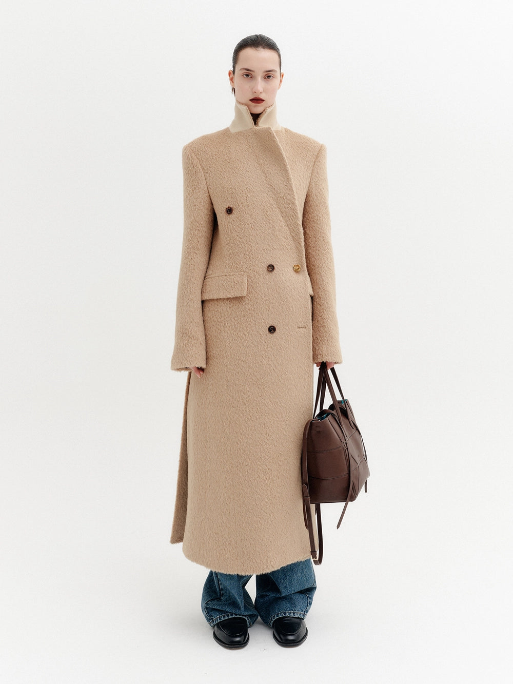 EENK Tailored Wool Long Coat - Beige