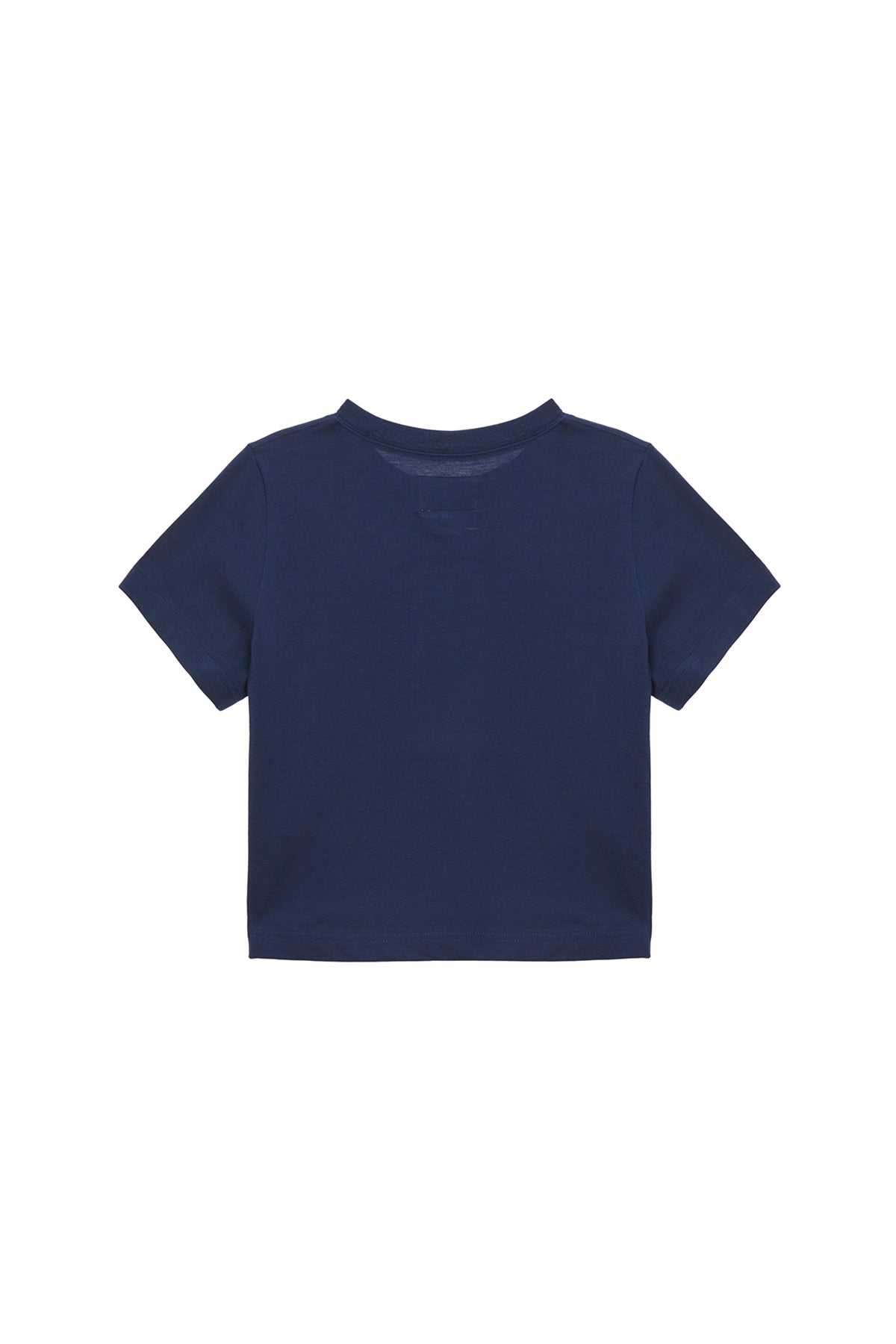 [matinkim] MATIN EMBROIDERY LOGO CROP TOP IN NAVY
