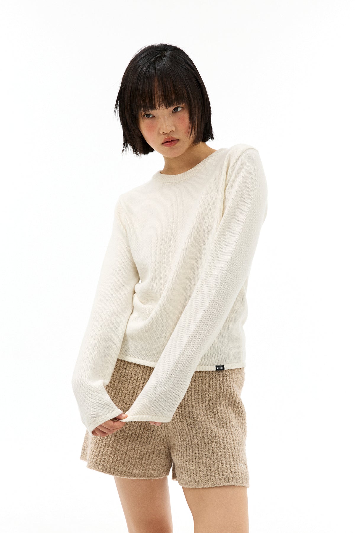 Emis Classic Knit Pullover-Ivory