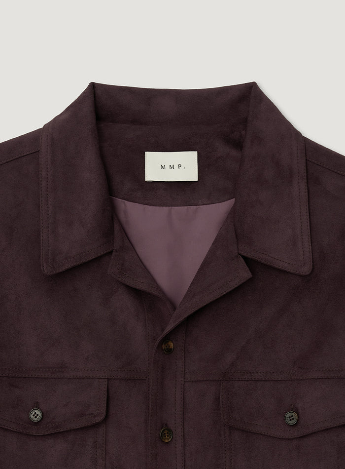 Mango Maniplease Road Suede Jacket Burgundy