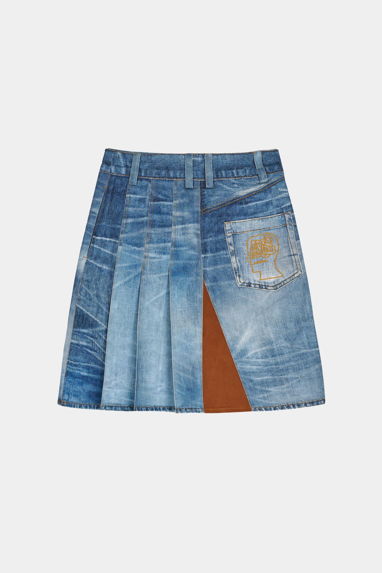 Andersson Bell X Brain Dead Denim Print Skirt
