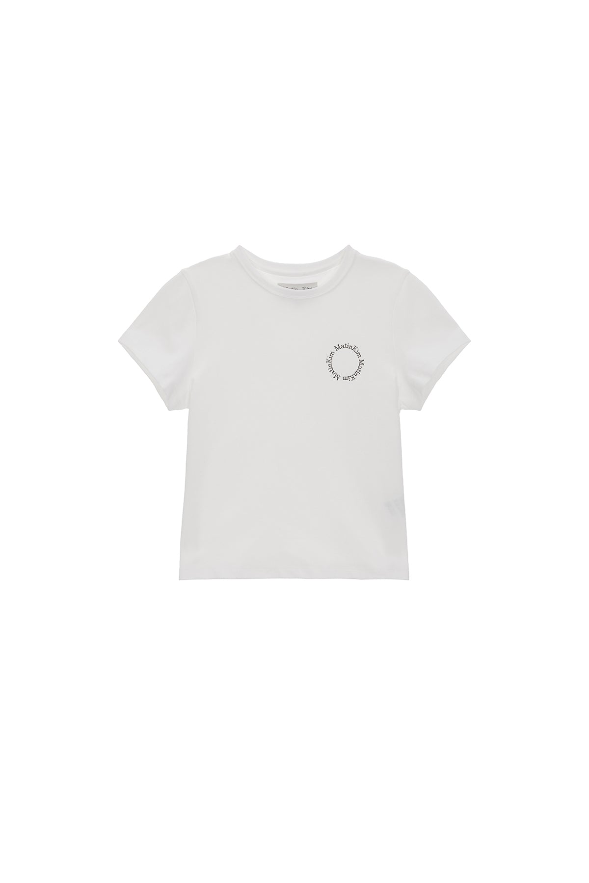 Matinkim Matin Kim Matin Circle Logo Crop Top IN White