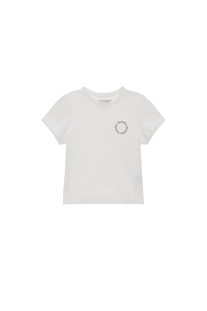 Matinkim Matin Circle Logo Crop Top In White