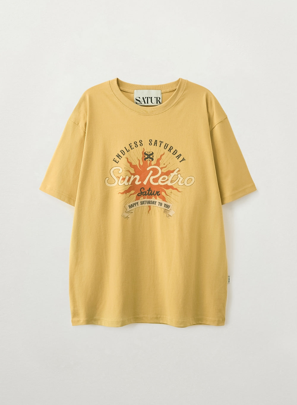 Satur New Sun Retro Graphic T-Shirt - Yellow