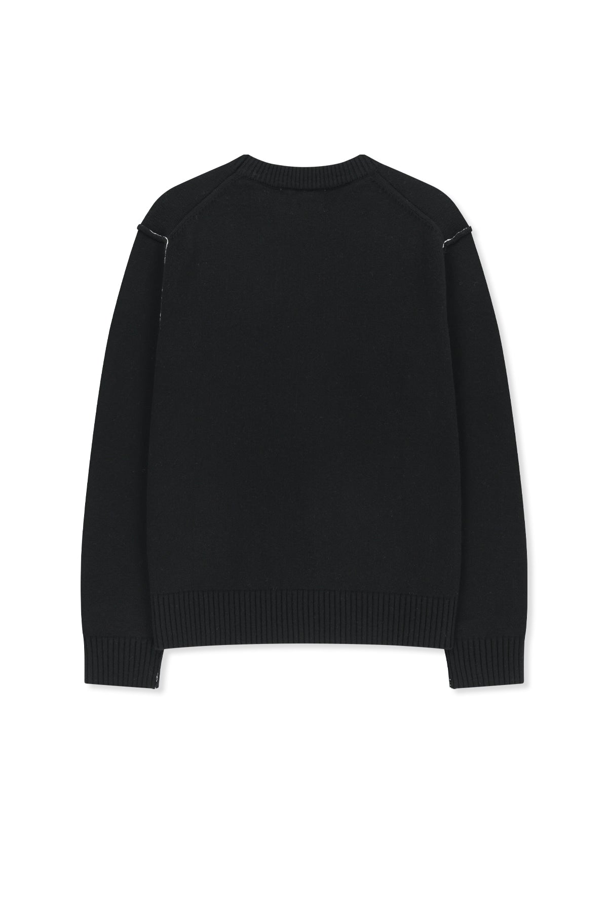 Matinkim Grid Logo Cashmere Blended Knit Pullover IN Black