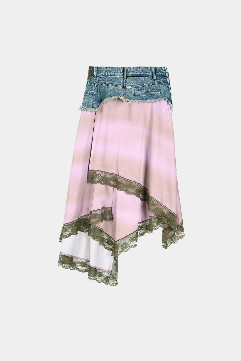 Andersson Bell Denim Combination Lace Hem Skirt