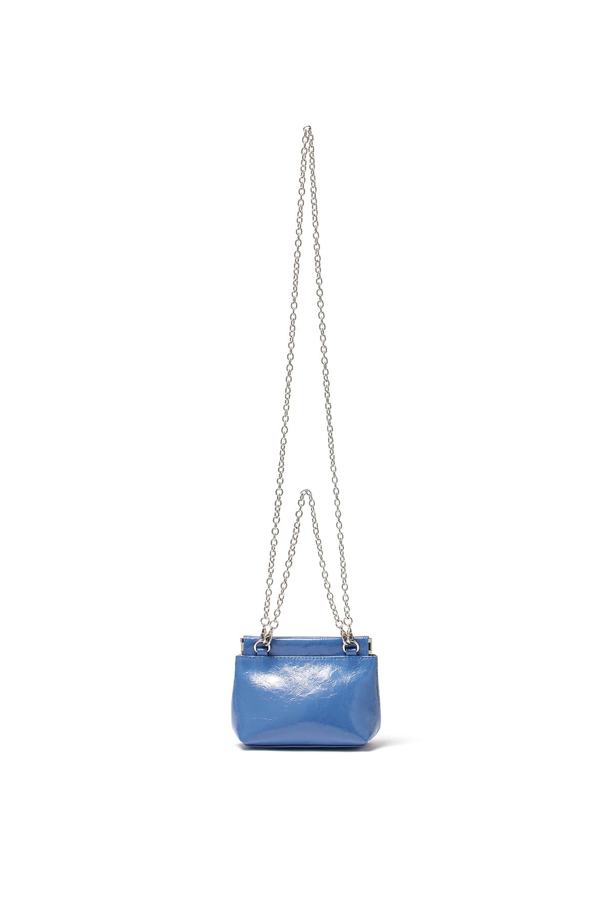 Matinkim Glossy Leather Mini Wallet Bag IN Smoke Blue