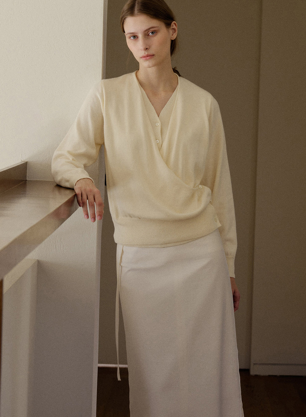 Kindersalmon Gudrun Draped Knit Cream