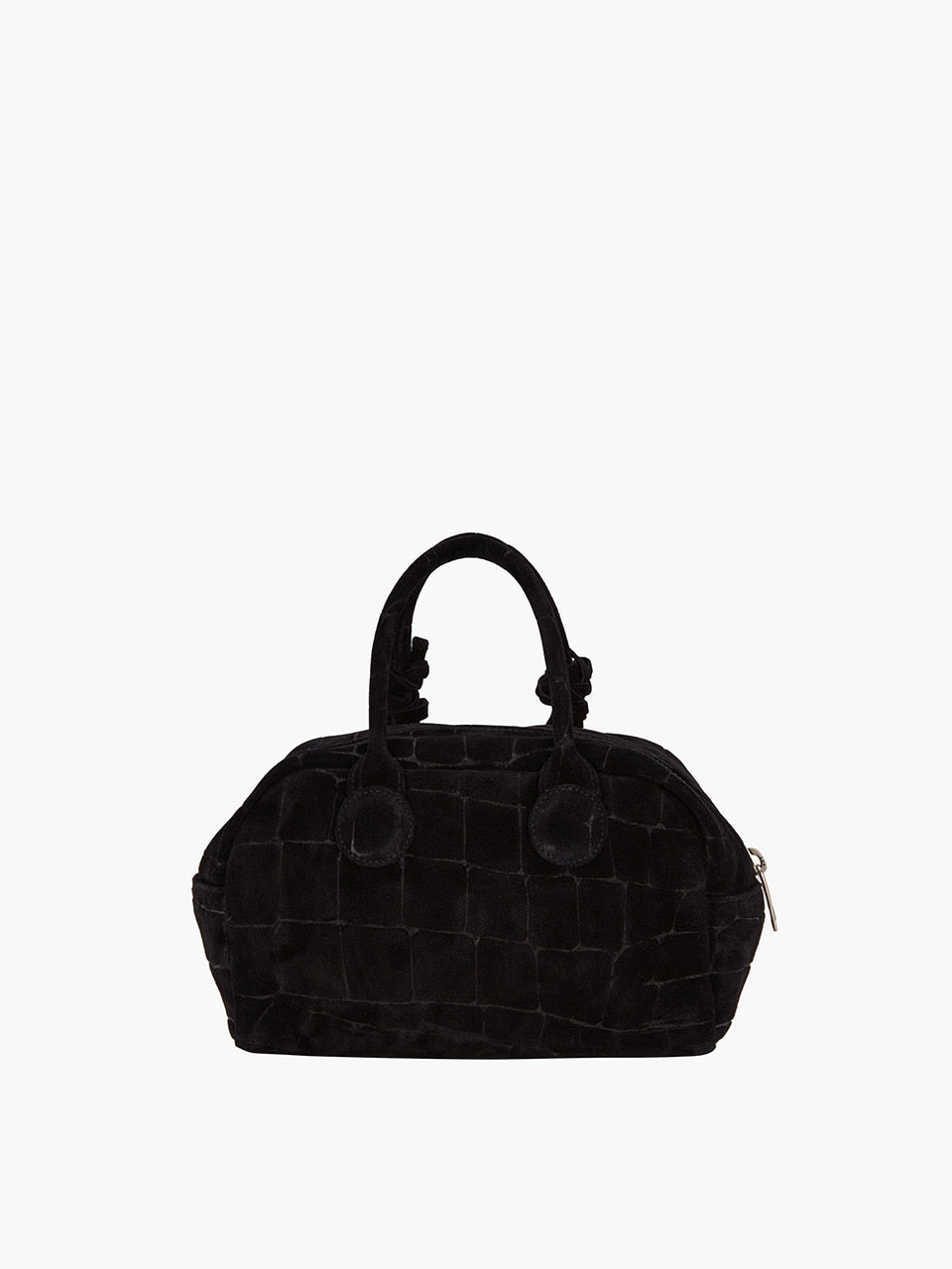 Margesherwood Soft Bowling black croc-effect suede