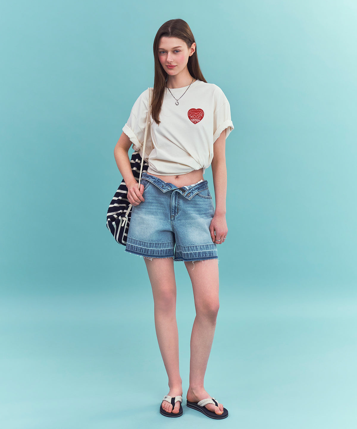 Satur (W) Gabon Wide Denim Shorts - Light Blue