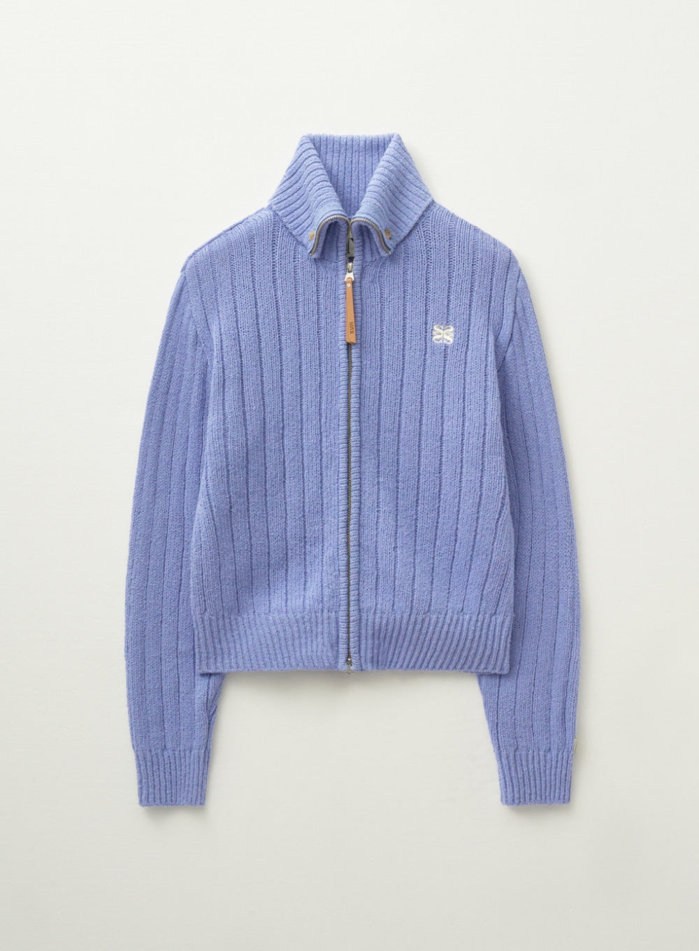 [satur] (W) Faro Boucle Knit Zip-up - Lavender Blue
