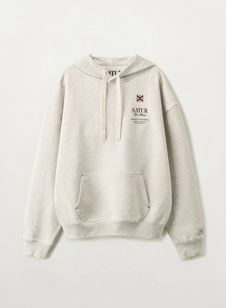 Satur X Tea House Classic Rivet Hoodie - Oatmeal