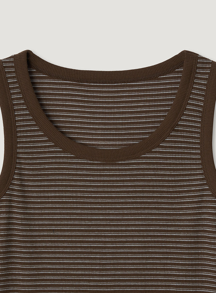 Mango Maniplease Unit Sleeveless Brown Stripe