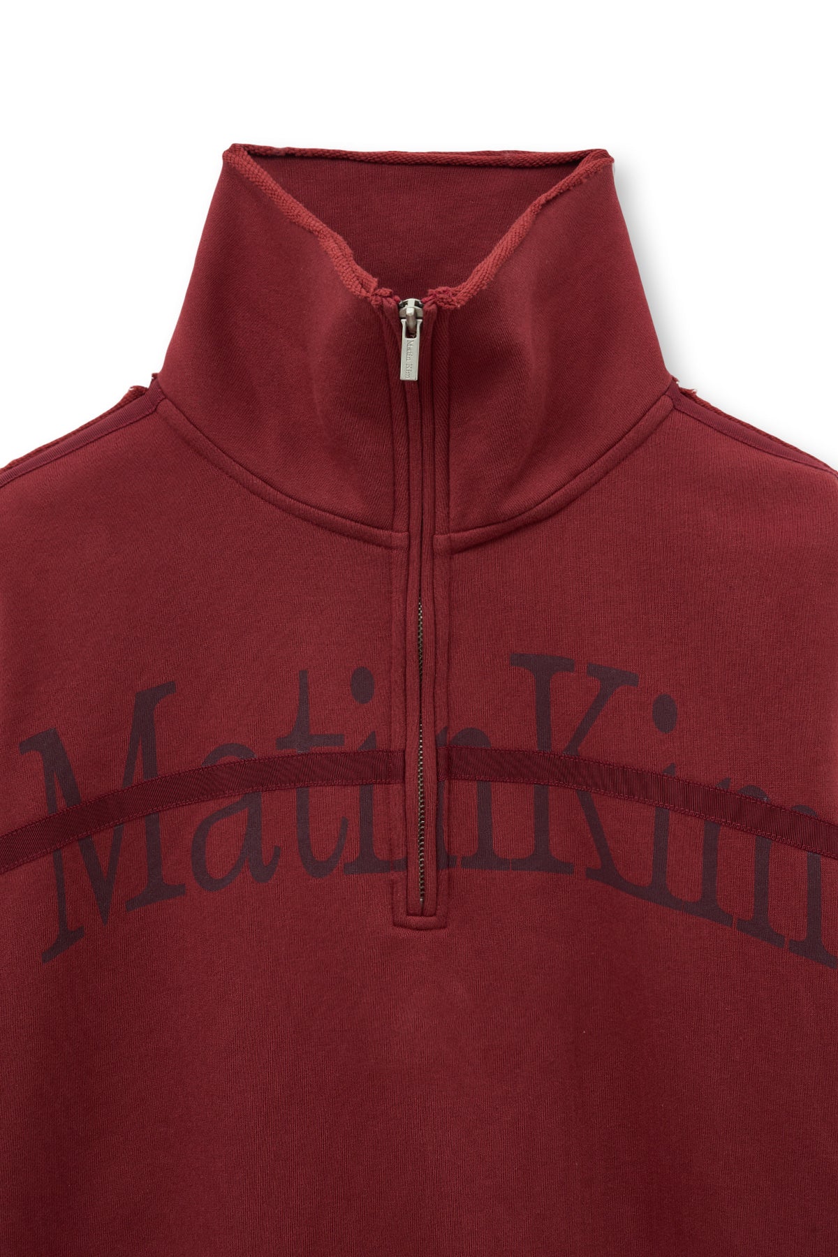 [matinkim] CUT OUT HALF ZIP SWEATSHIRT FOR WOMEN IN BURGUNDY
