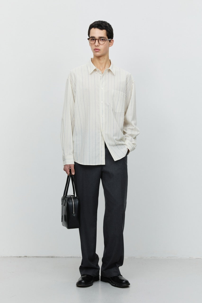 Dunst Semi-Wide Slacks Melange Grey