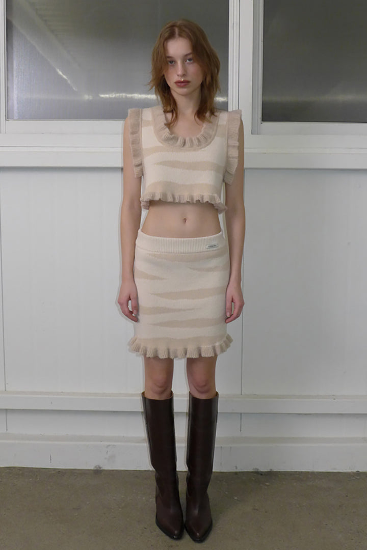 Overdueflair Ruffle-Rib Knit Skirt