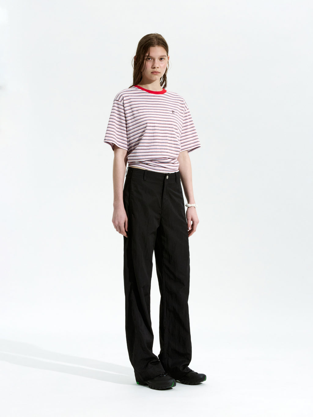 [Low Classic] Soft Nylon Straight-Fit Pants_Black