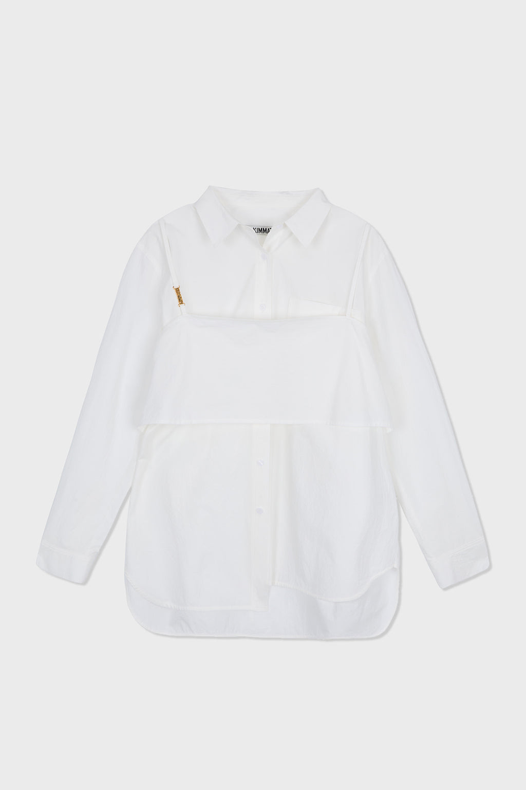 Matinkim Matin Kim Bustier Layered Crinkle Shirt IN White