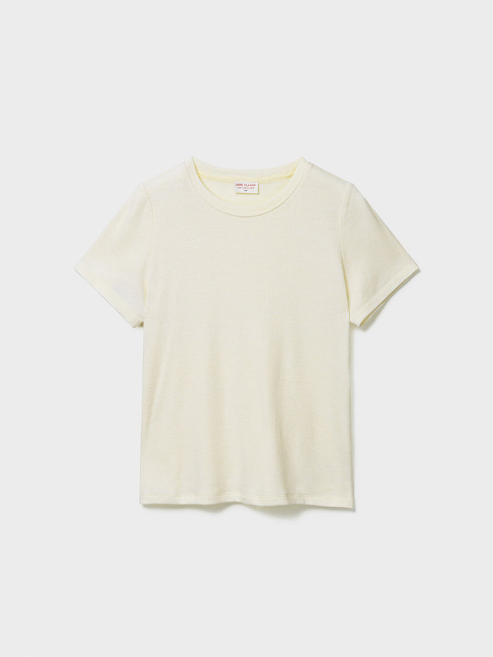 Low Classic Half Sleeve Wool Blend T-Shirts Ivory