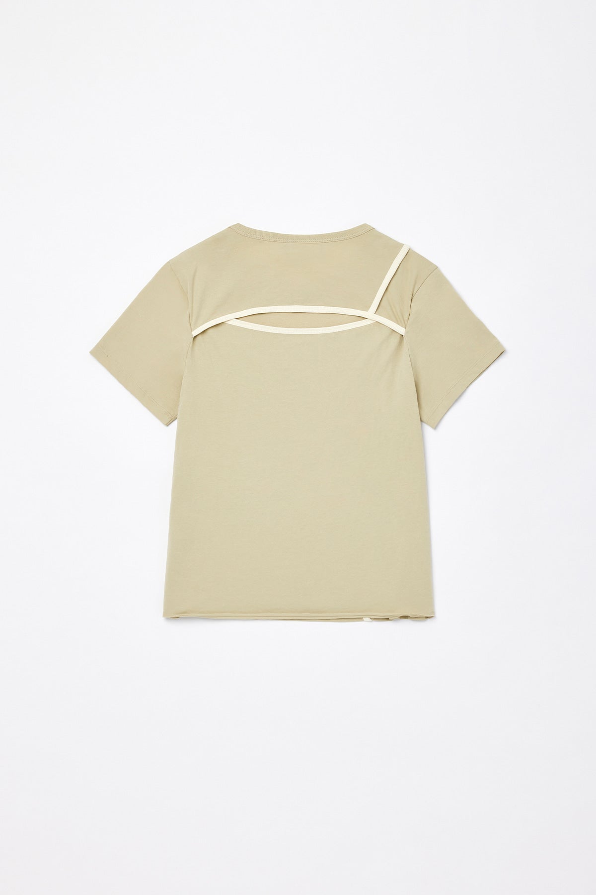 Matinkim Back Slit Slim Top IN Light Khaki