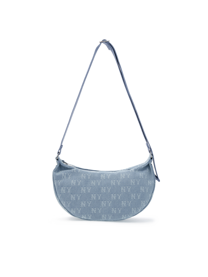 MLB Korea Classic Monogram Denim Vintage Hobo Bag