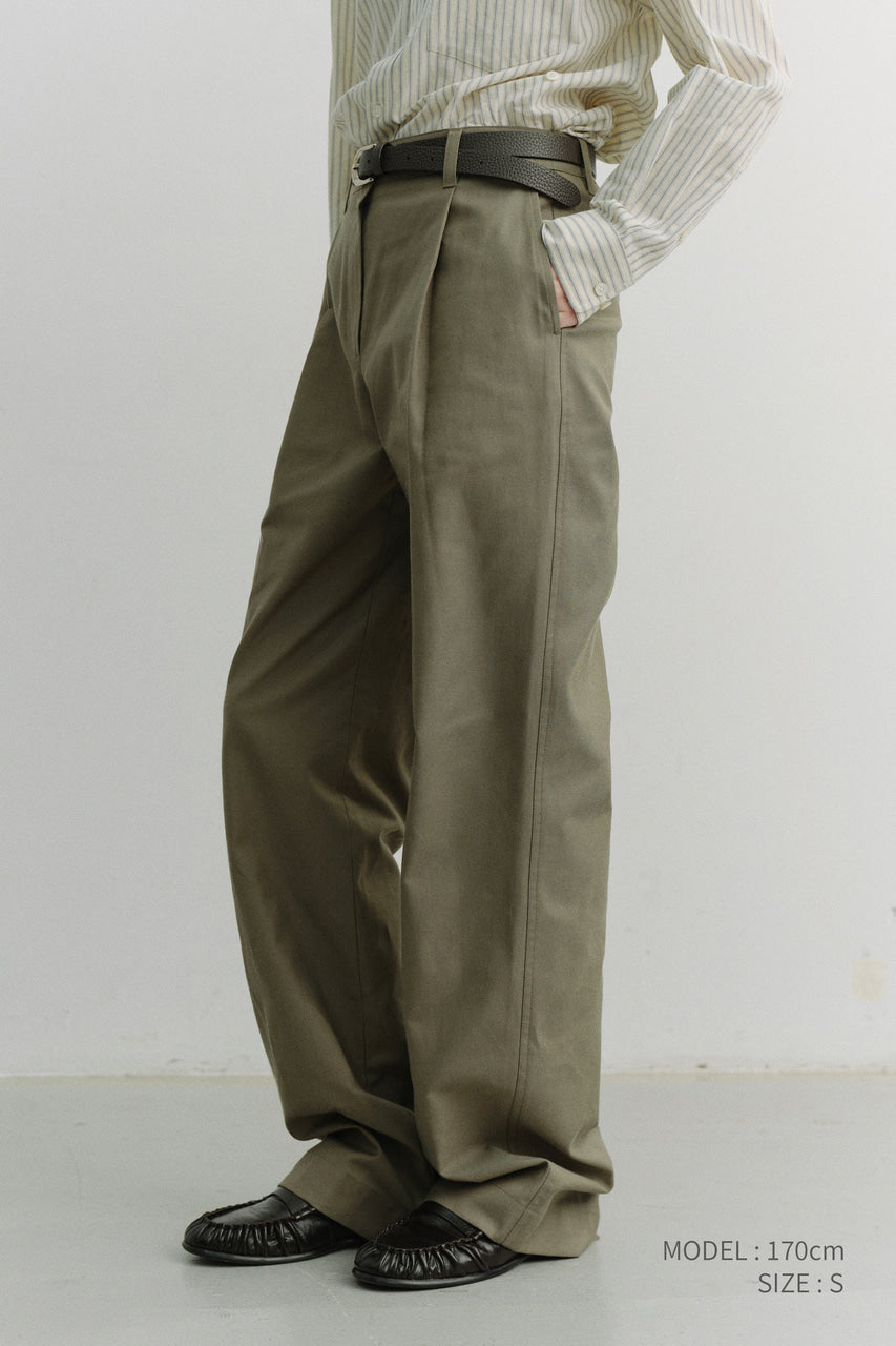 Dunst Pleated Chino Slacks Khaki
