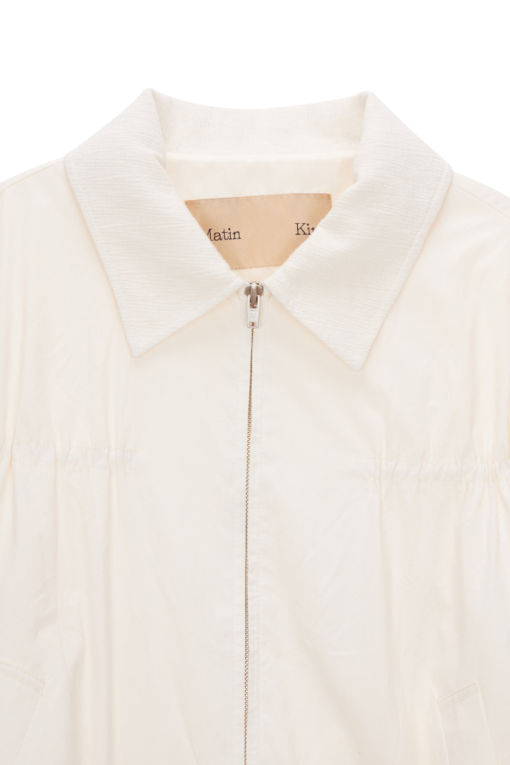 [matinkim] STRING DETAILED ZIP JUMPER IN IVORY