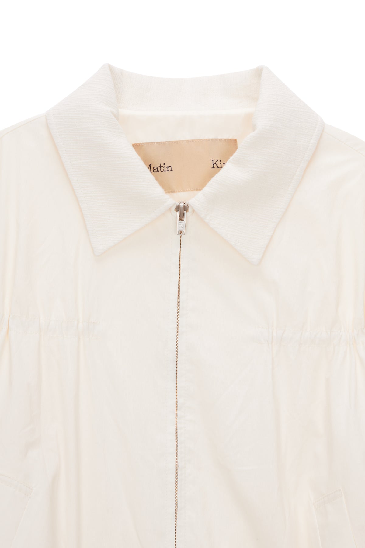 [matinkim] STRING DETAILED ZIP JUMPER IN IVORY