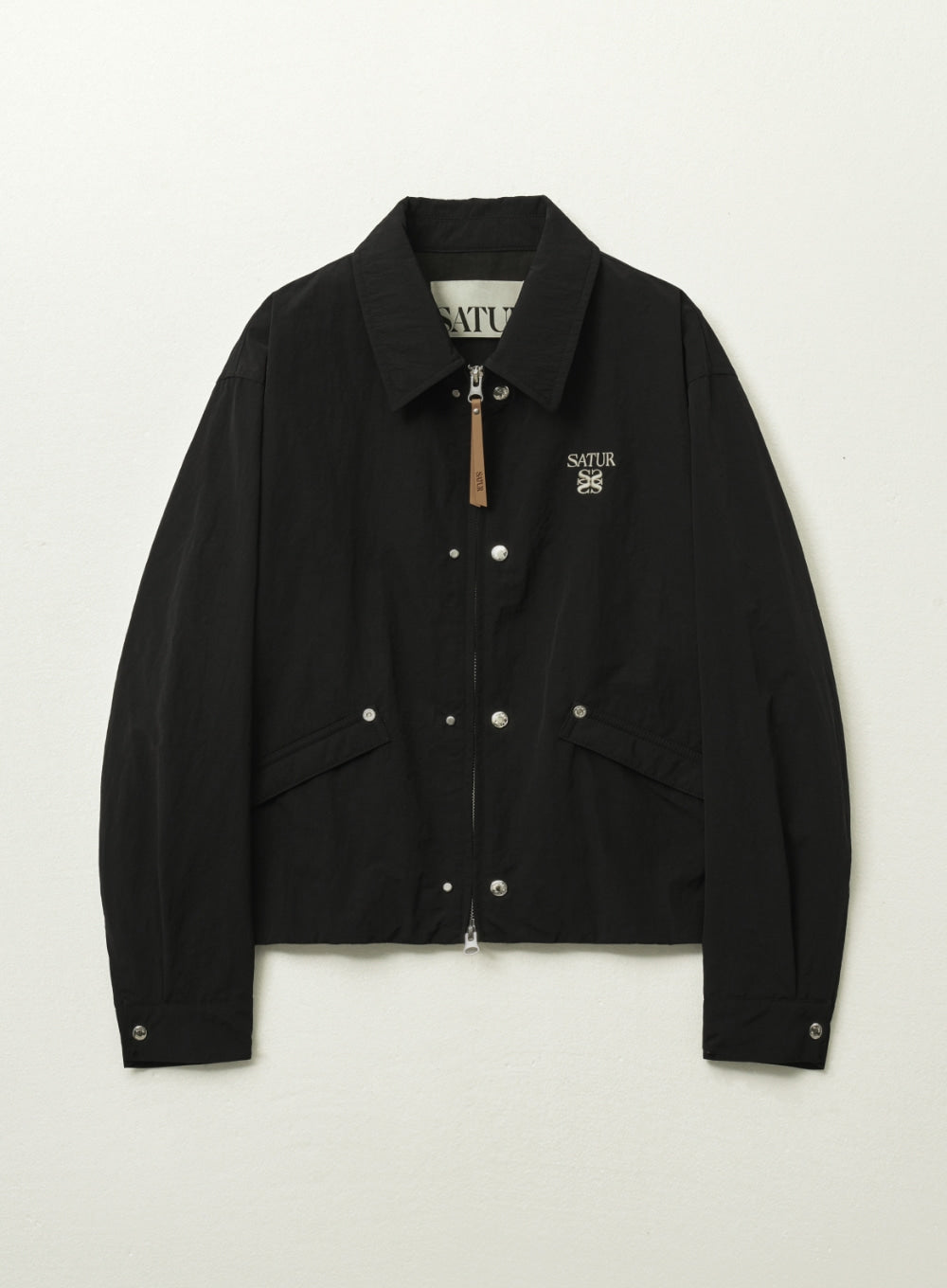 [satur] (W) Teo Nylon Coach Jacket - Black
