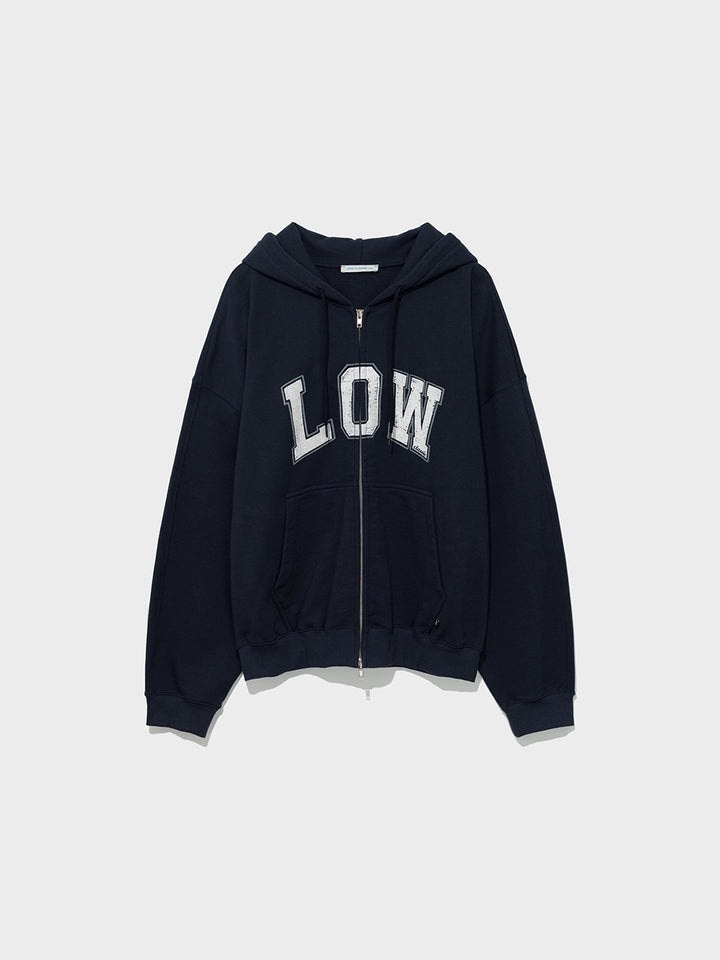Low Classic Low Soft Sweat Zip-Up Hoodie Navy