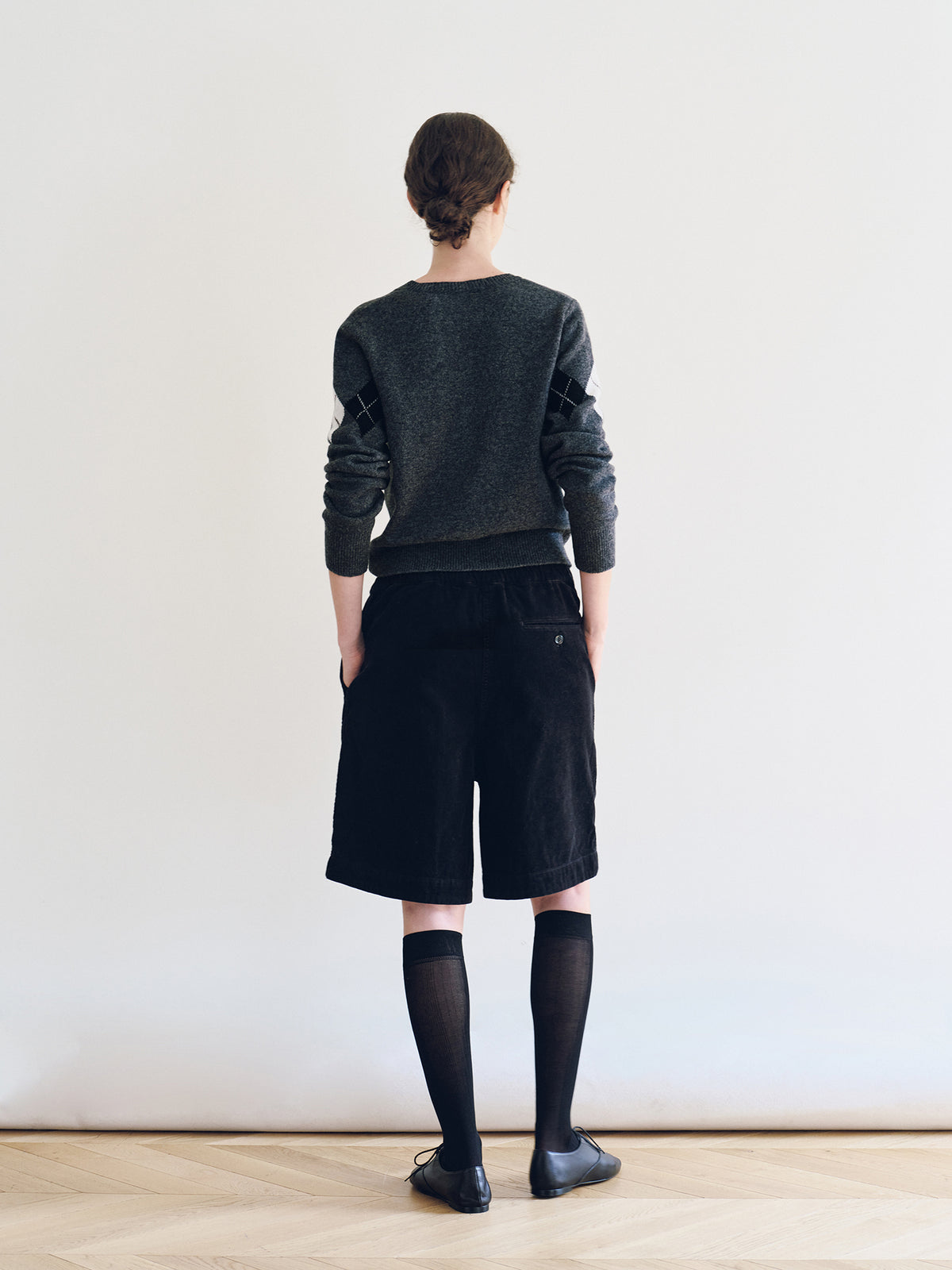 Nothing Written Heritage Argyle Knit Cardigan (Dark Gray)
