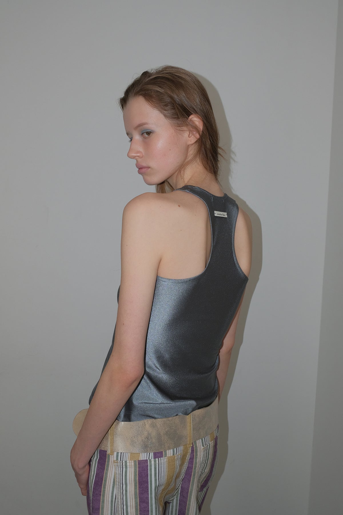 Overdueflair Glitter Halter Top Teal Grey