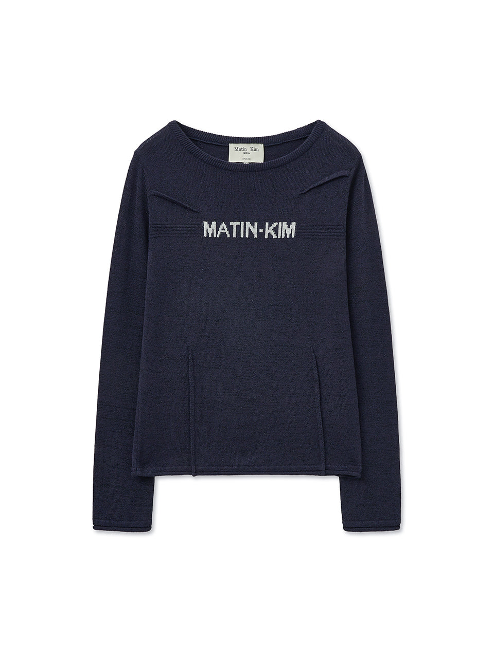 Matinkim Glitter Slim Logo Knit Top IN Navy