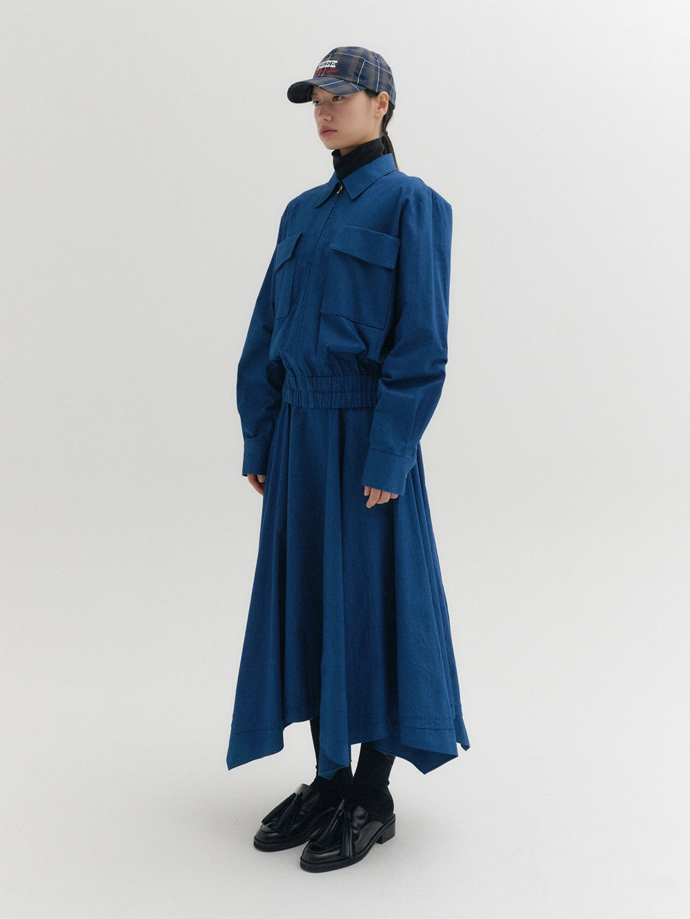EENK Drape Long Skirt - Blue