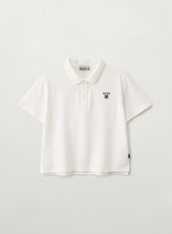 Satur (W) Loren Pique Polo T-Shirt - White