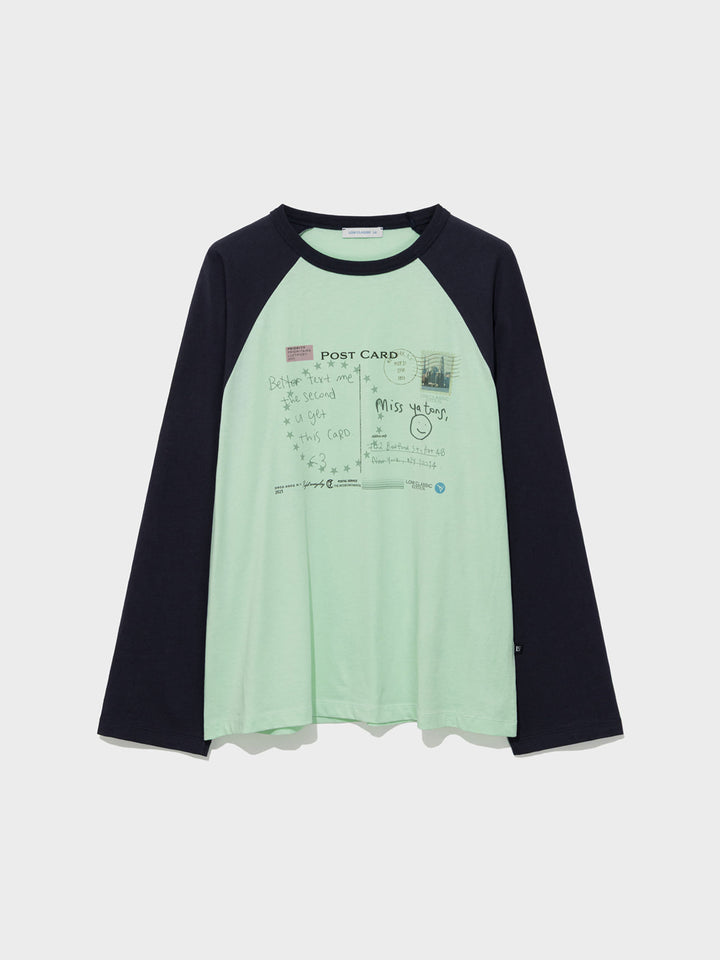 Low Classic Postcard Raglan Tee Mint