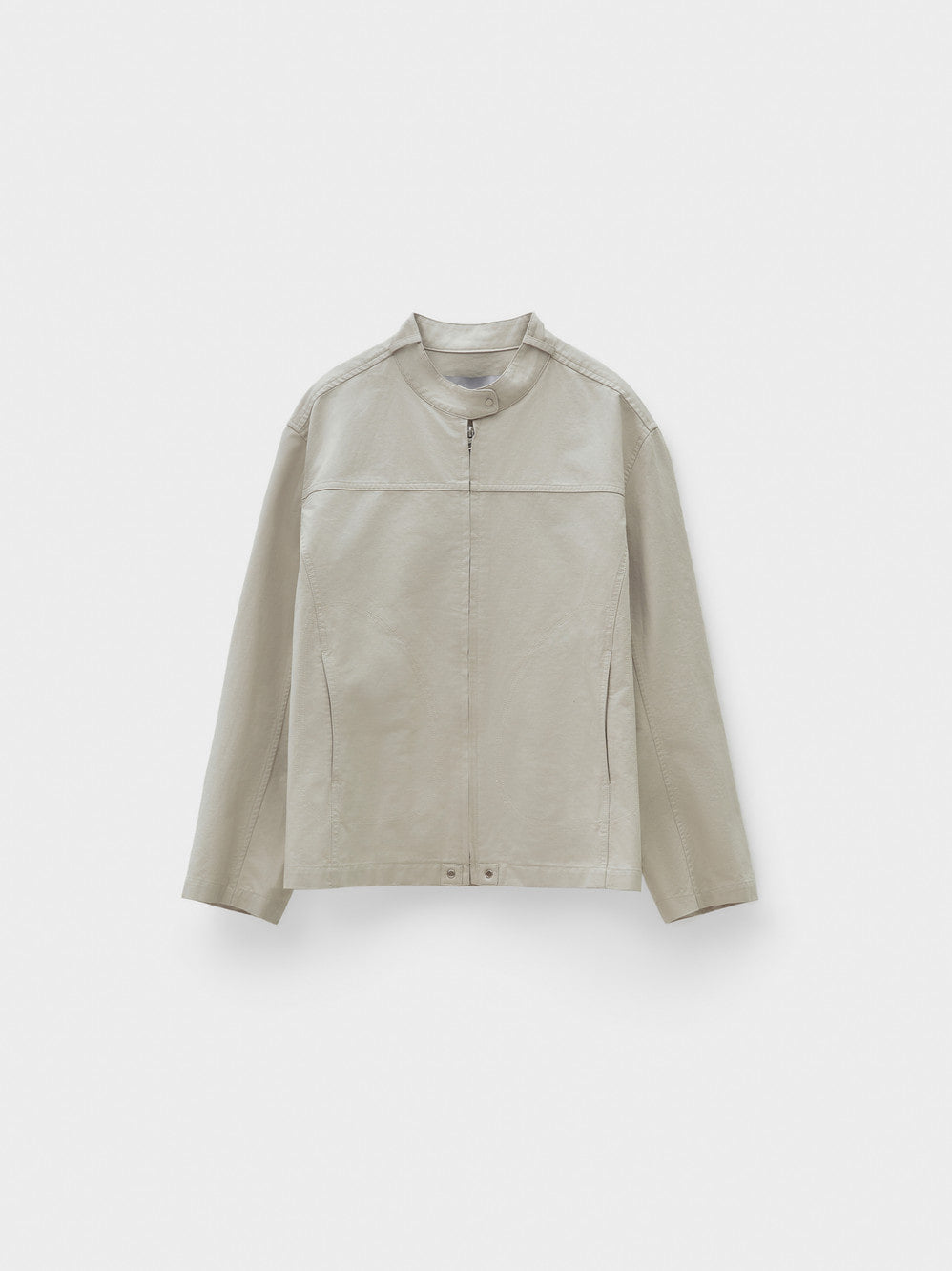 [Low Classic] Washed Cotton Biker Jacket_Cream