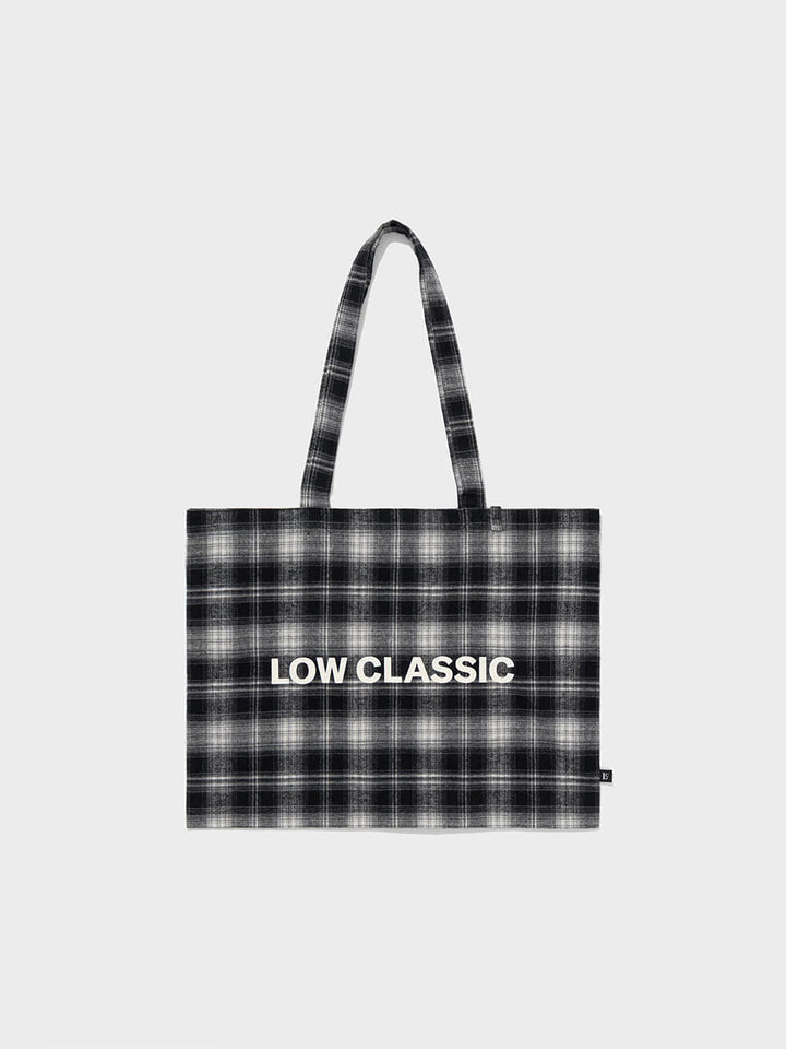Low Classic Lc Flannel Checked Logo Midi Bag Black