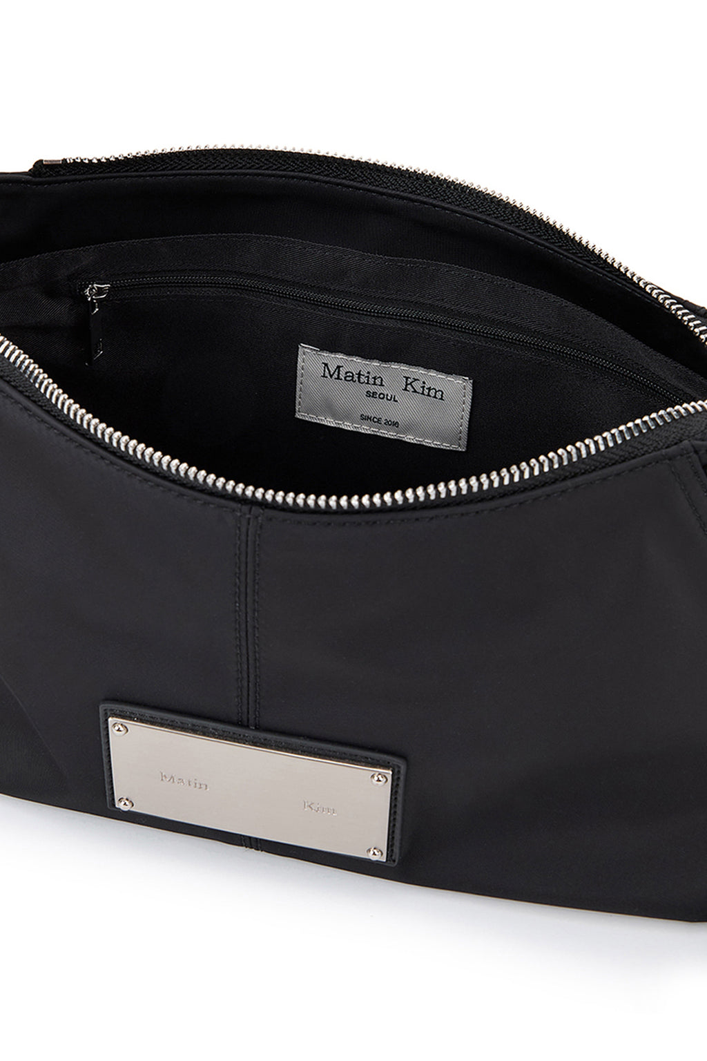 [matinkim] SIDE ZIPPER FABRIC TWO WAY BAG IN BLACK