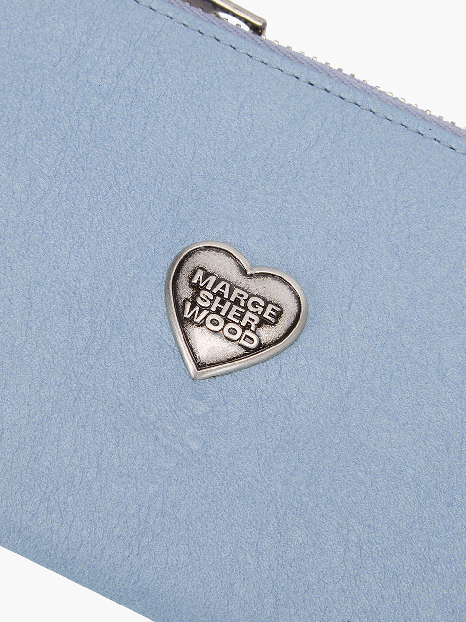 Margesherwood Heart Zipper Wallet Silver Logo blue semi veg
