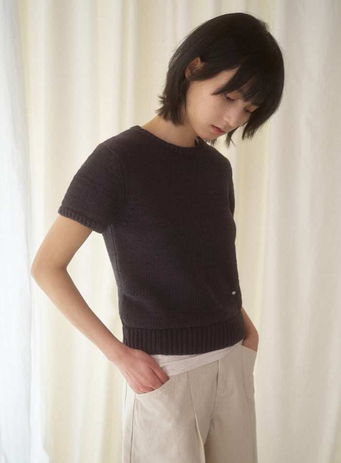 Mango Maniplease Majo Cotton Knit Charcoal