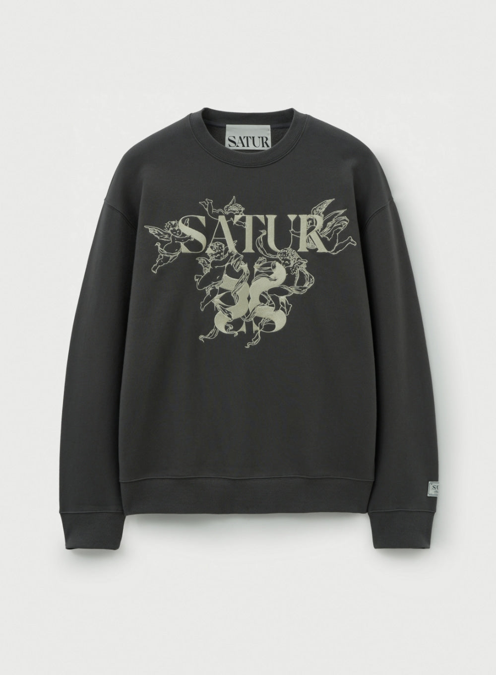 [satur] Angel Graphic Sweatshirt - Charcoal