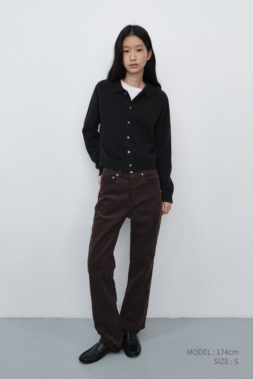 Dunst Unisex Collared Knit Cardigan Black