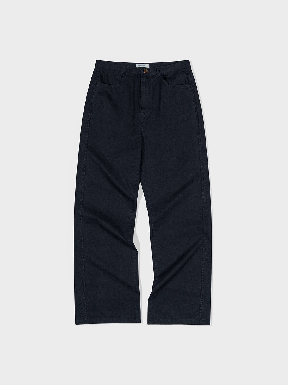 Low Classic Washed Cotton Relaxed Pants Black Navy
