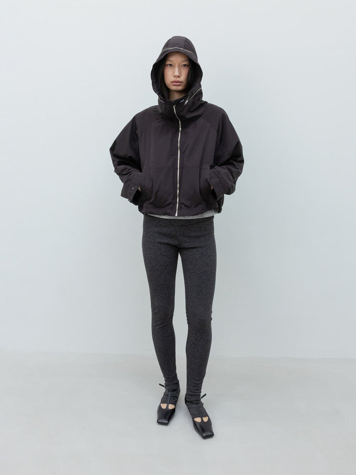 Low Classic Drawstring Fleece Wind Jacket Dark Brown