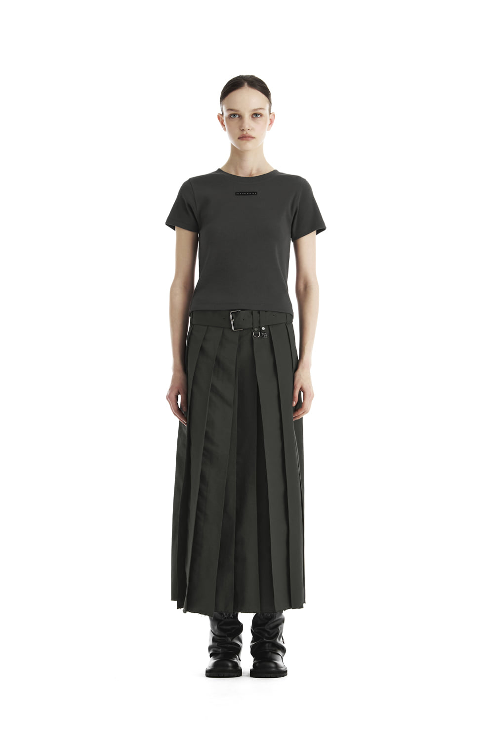 Treemingbird Slim-Fit Ribbed Short Sleeve T-Shirt Charcoal