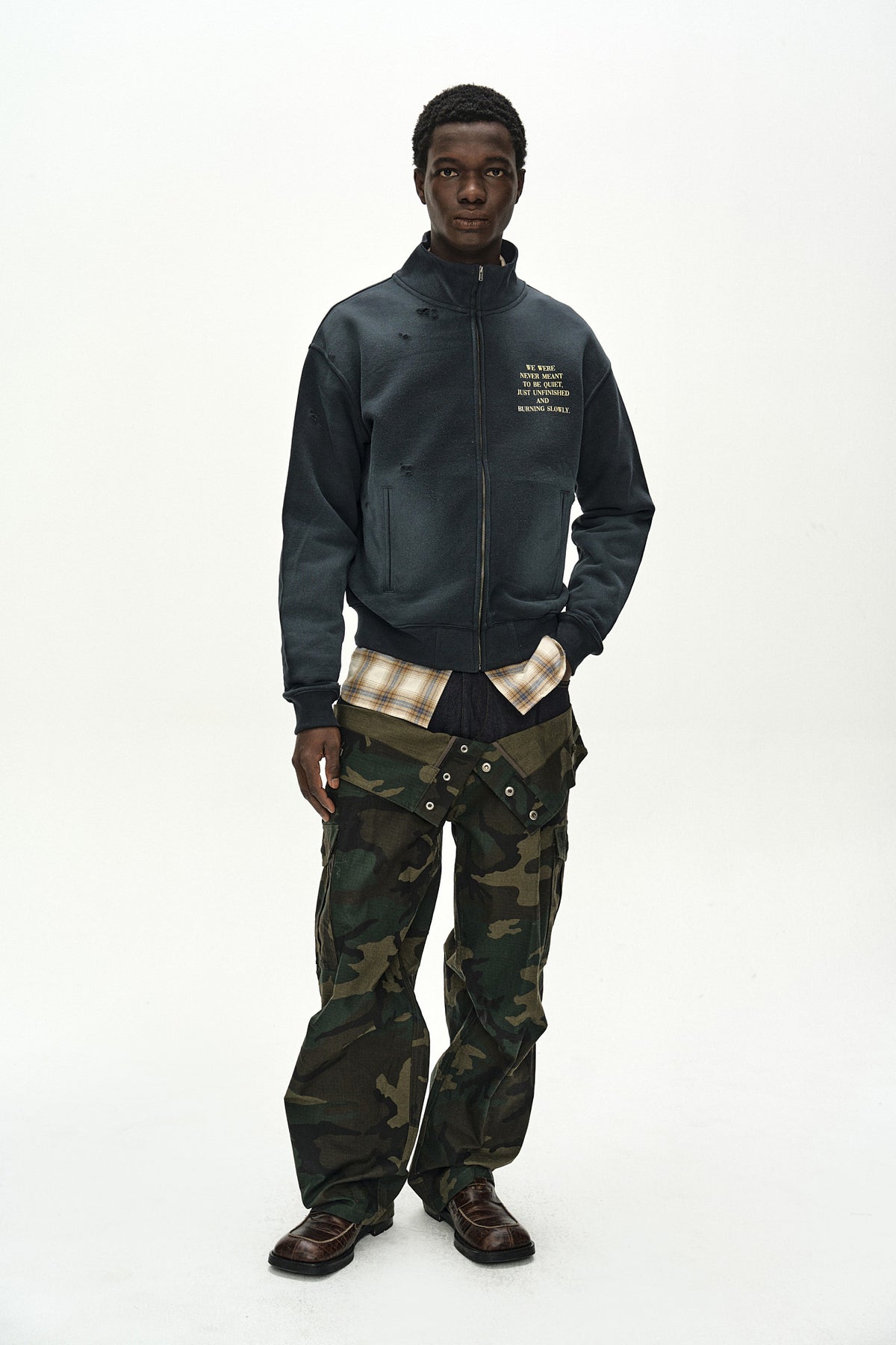 Andersson Bell Frame High-Neck Zip UP
