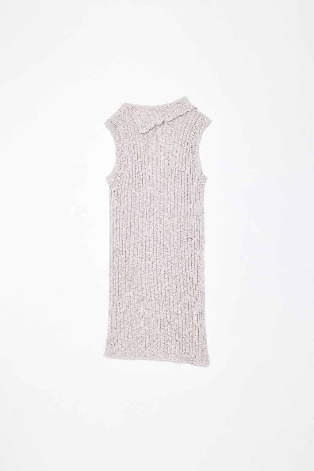 [matinkim] Side Slit Sleeveless Slub Knit Top IN Light Grey